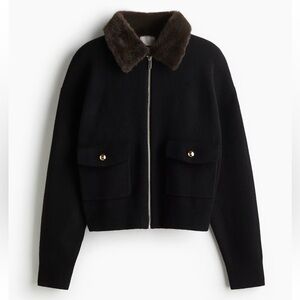 BNWOT Cardigan with fur collar